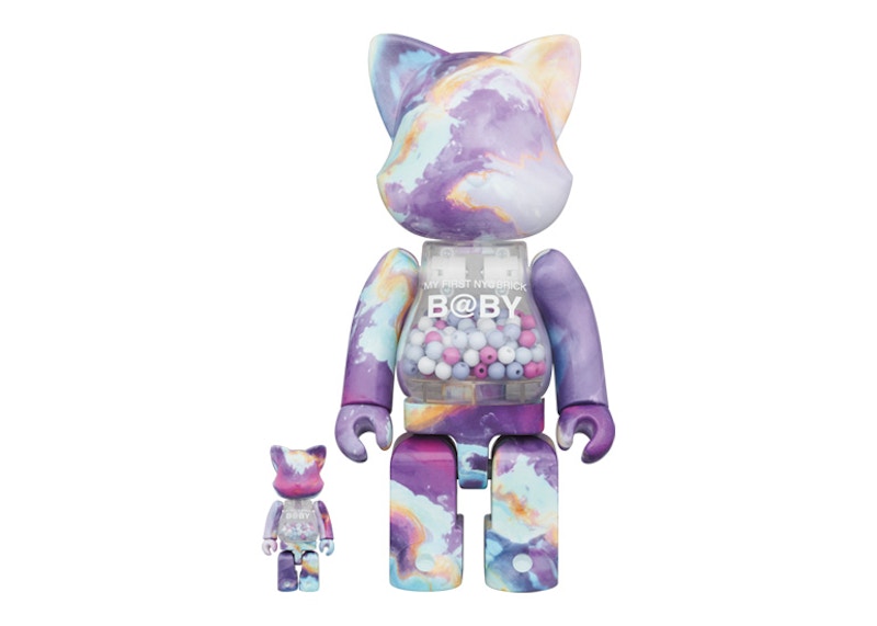 Bearbrick My First Nyabrick Baby Marble Ver. 100% & 400% Set Multi