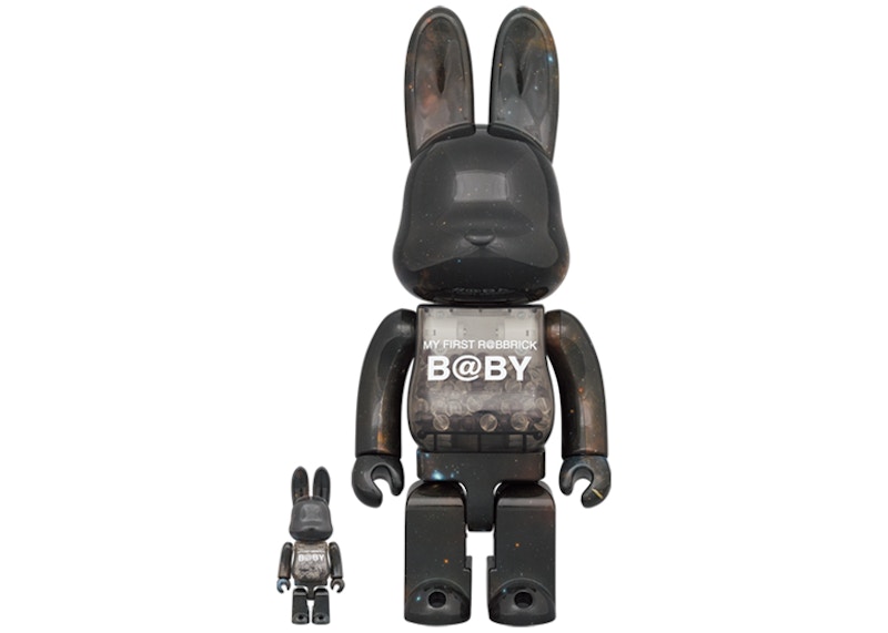 Bearbrick My First Rabbrick Baby Space Ver. 100% & 400% Set Black