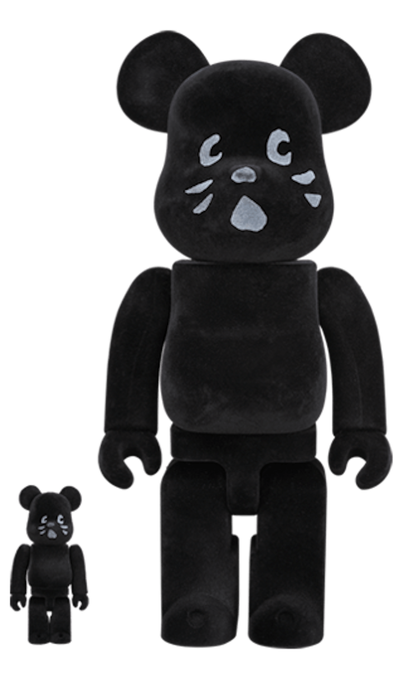 Bearbrick Nya Flocky Ver. 100% & 400% Set Black - US