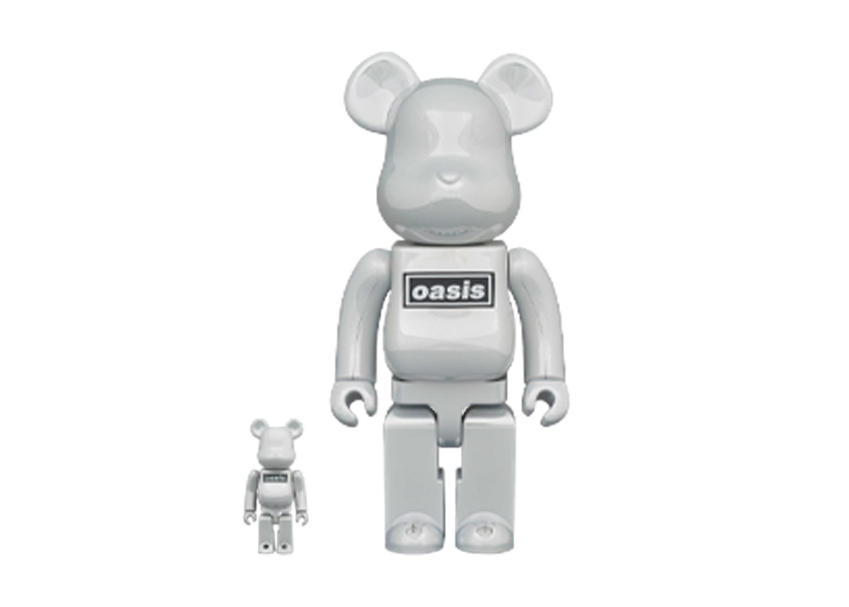 Bearbrick Oasis 100% & 400% Set White Chrome