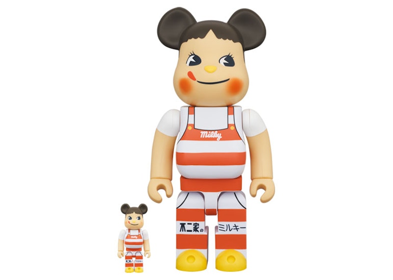 Bearbrick Peko-chan Milky Tricorn Hat Design 100% & 400% Set