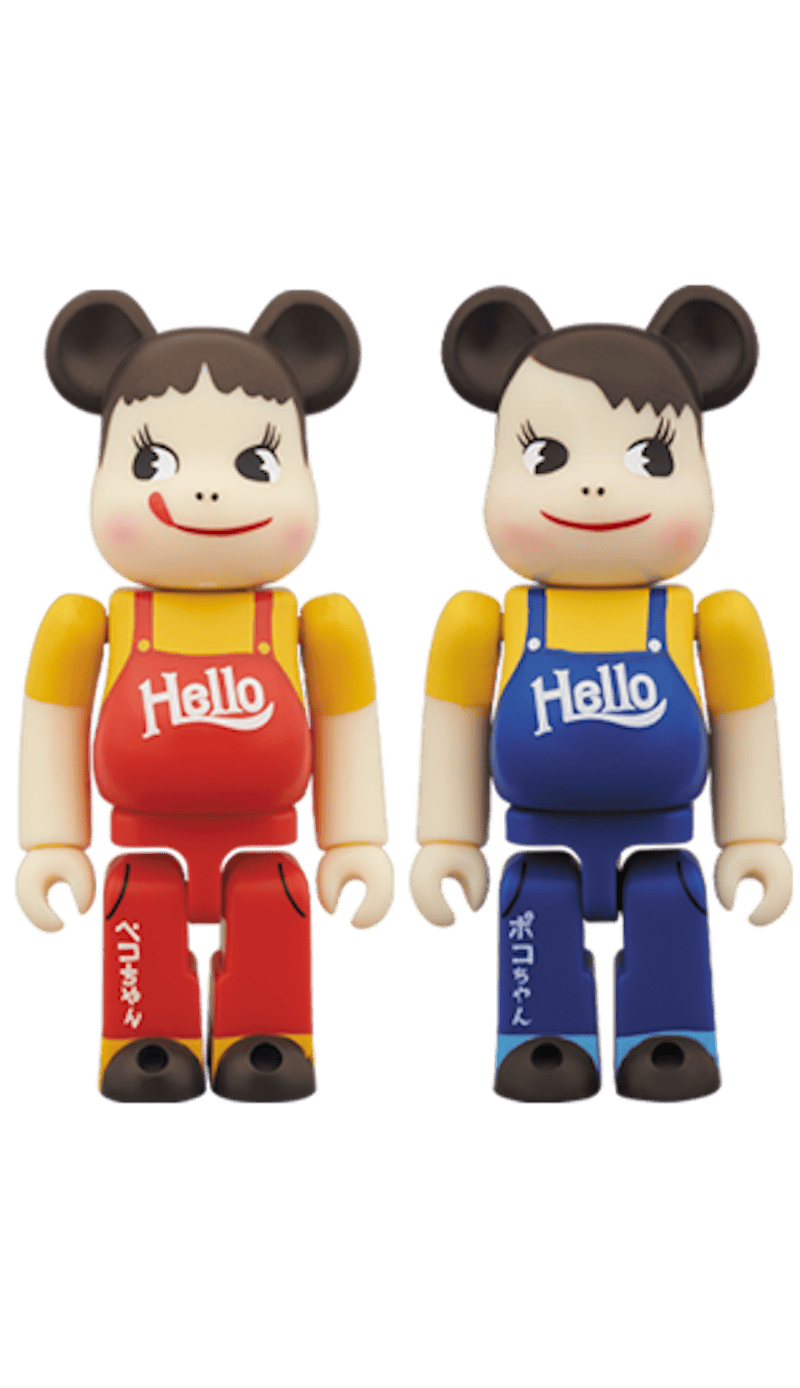 Bearbrick Peko-chan & Poco-chan Vintage HELLO Version 2 100% Set - US 
