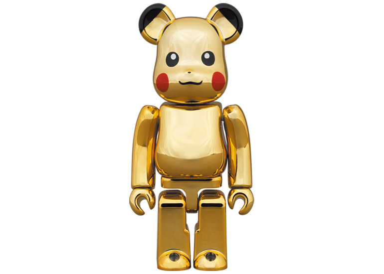Bearbrick Pikachu 100% u0026 400% Set Gold Chrome Ver. - US