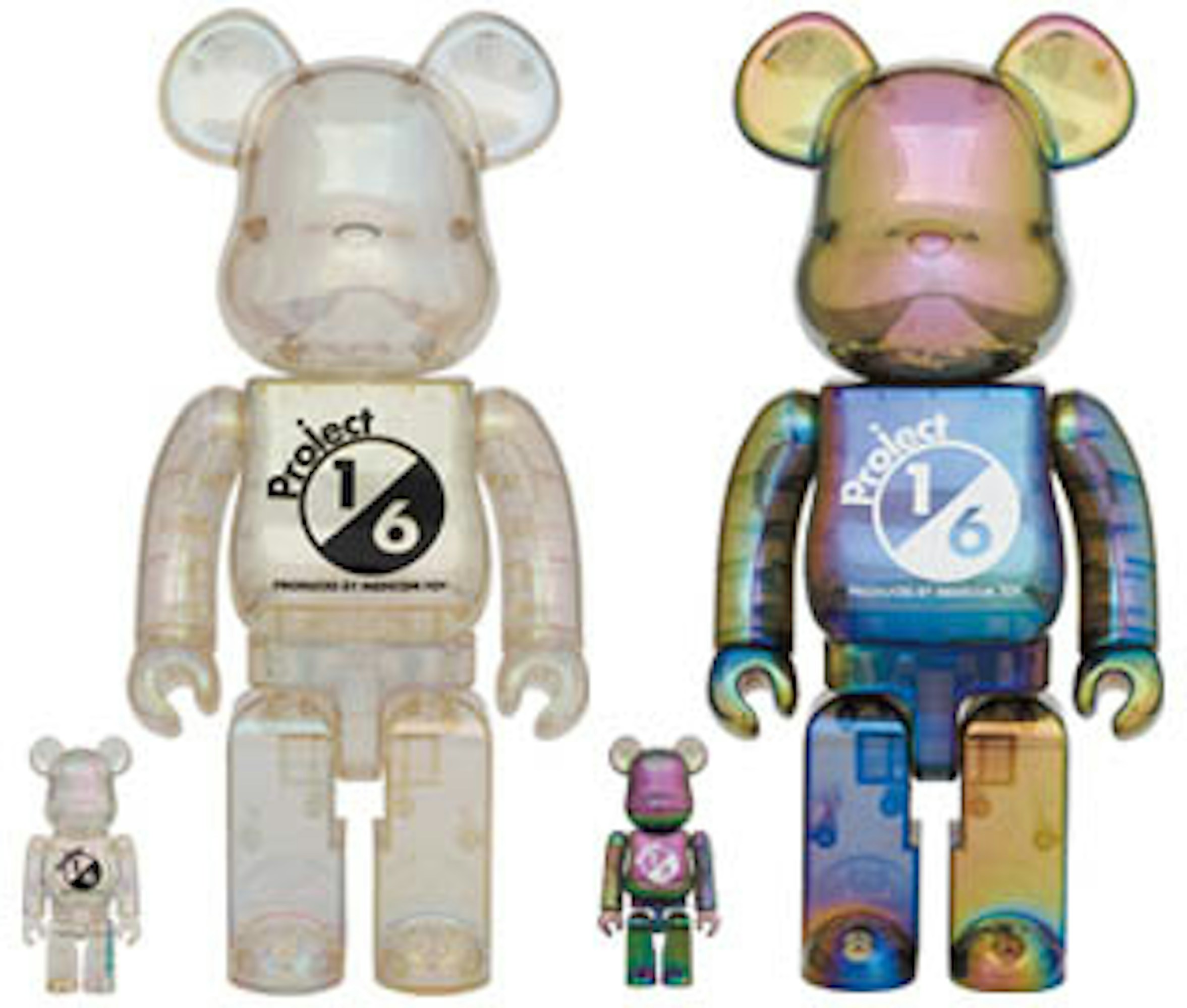Bearbrick Project 1/6 Set of 2 100% & 400% Set Clear Chrome Ver