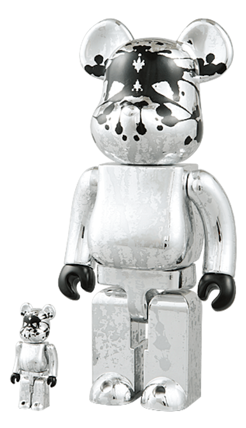 Bearbrick Psyche Bandit 100% & 400% Set Silver