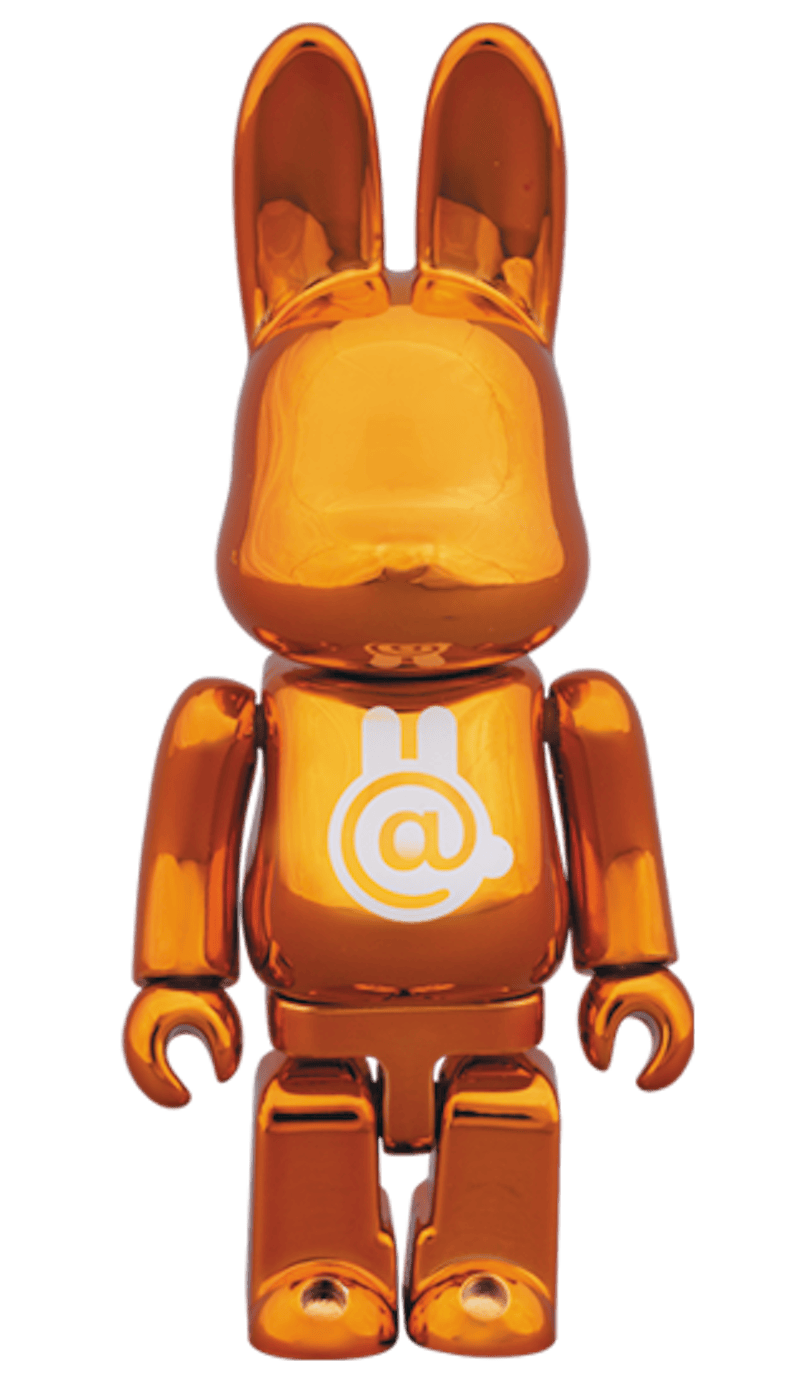 Bearbrick Rabbrick CROMO 100% Anaranjado