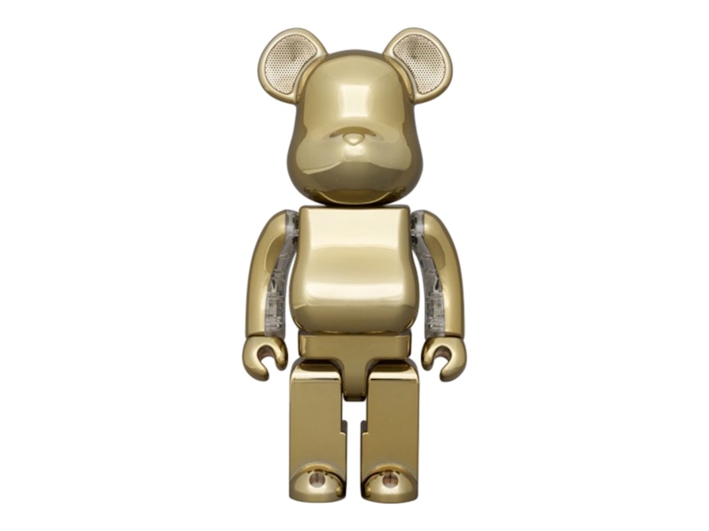 Bearbrick Rinaro Audio Chrome Tragbarer Bluetooth-Lautsprecher 400% Gold