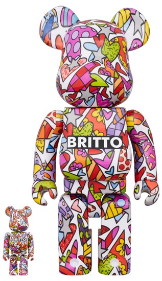 Bearbrick Romero Britto Heart 100% & 400% Set - GB