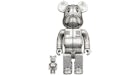 Bearbrick x BAPE x Hajime Sorayama Camo Shark 100% & 400% Set Silver