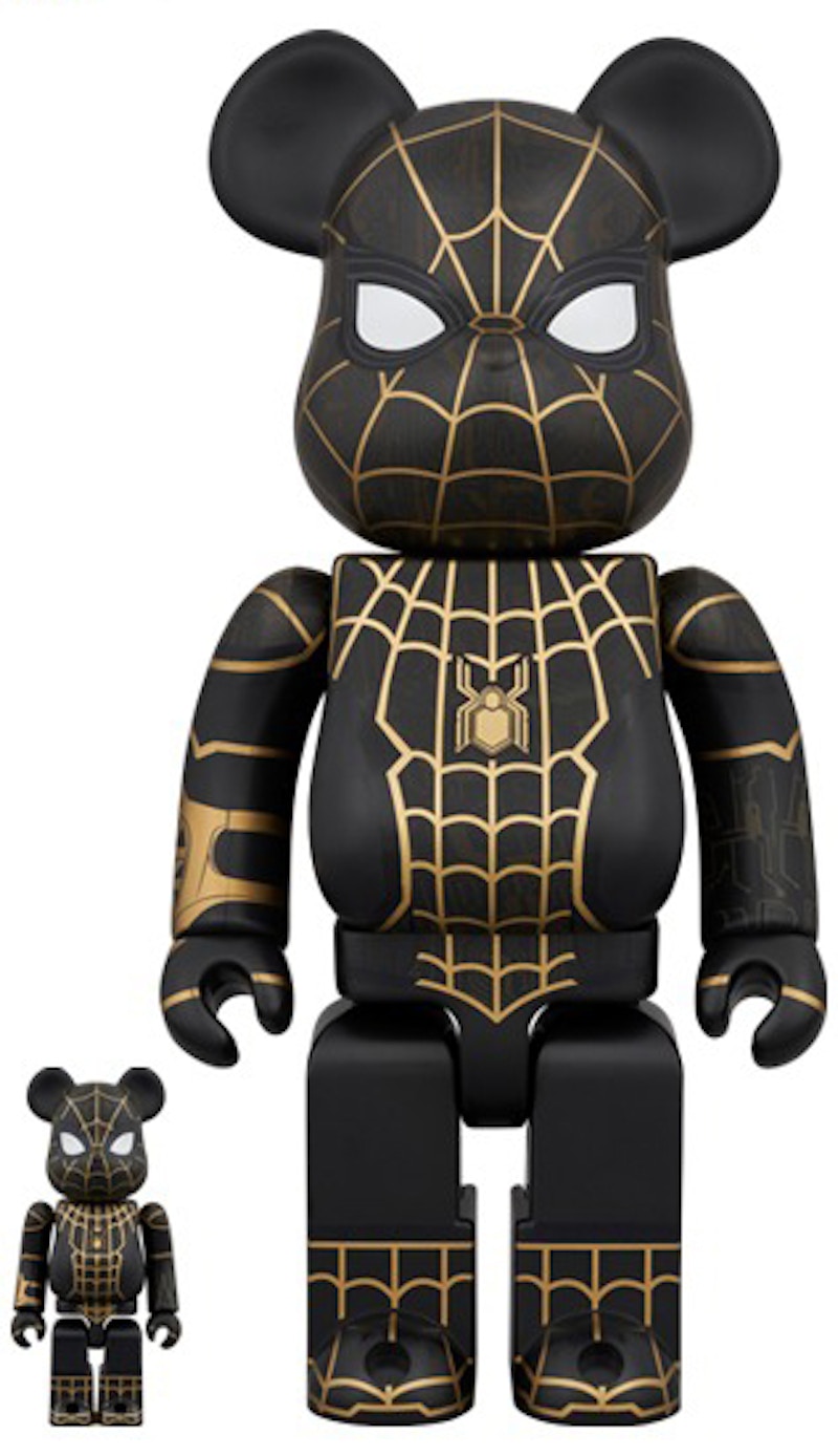 Bearbrick Spider-Man No Way Home 100% u0026 400% Set Black/Gold - US