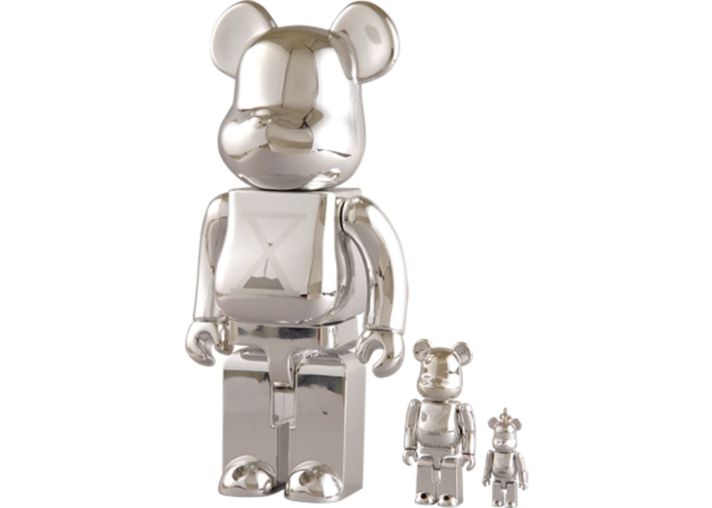 Bearbrick Staple 50%, 100% & 400% Silver - US Bearbrick Staple 50%, 100% & 400% Silver - US