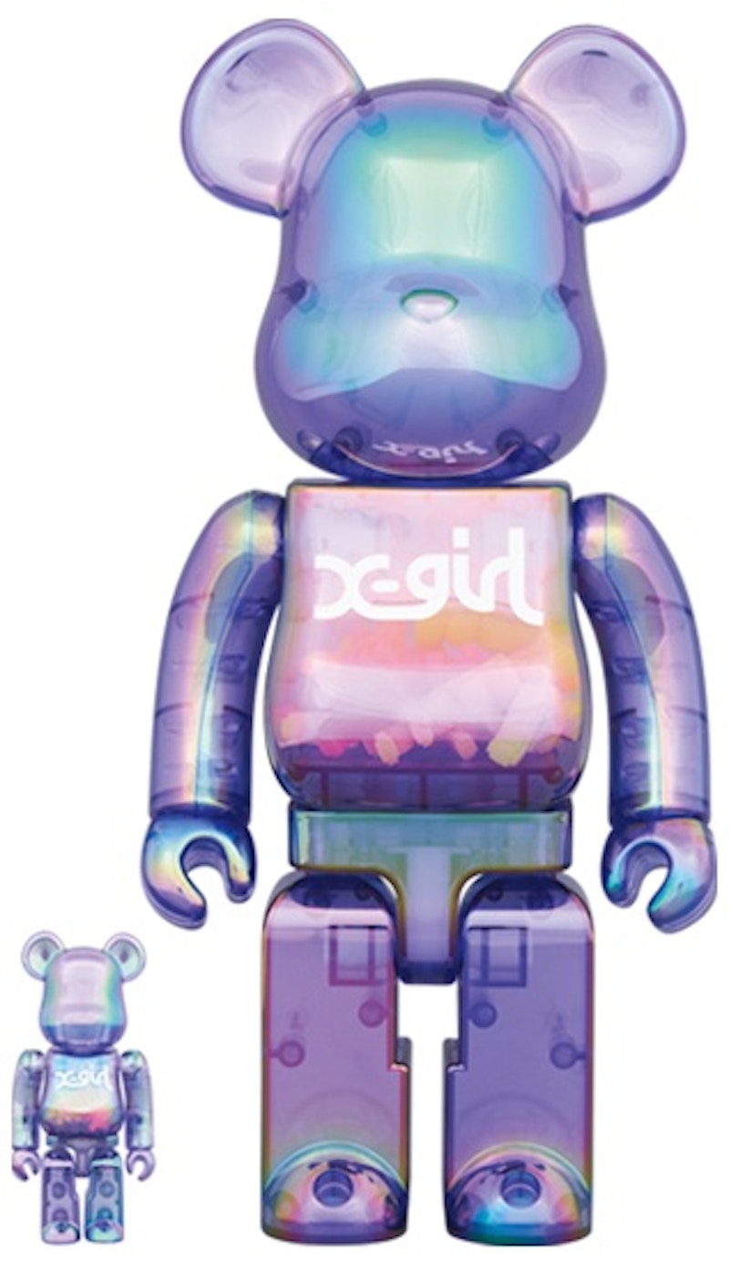 Bearbrick X-girl 100% & 400% Set Clear Purple