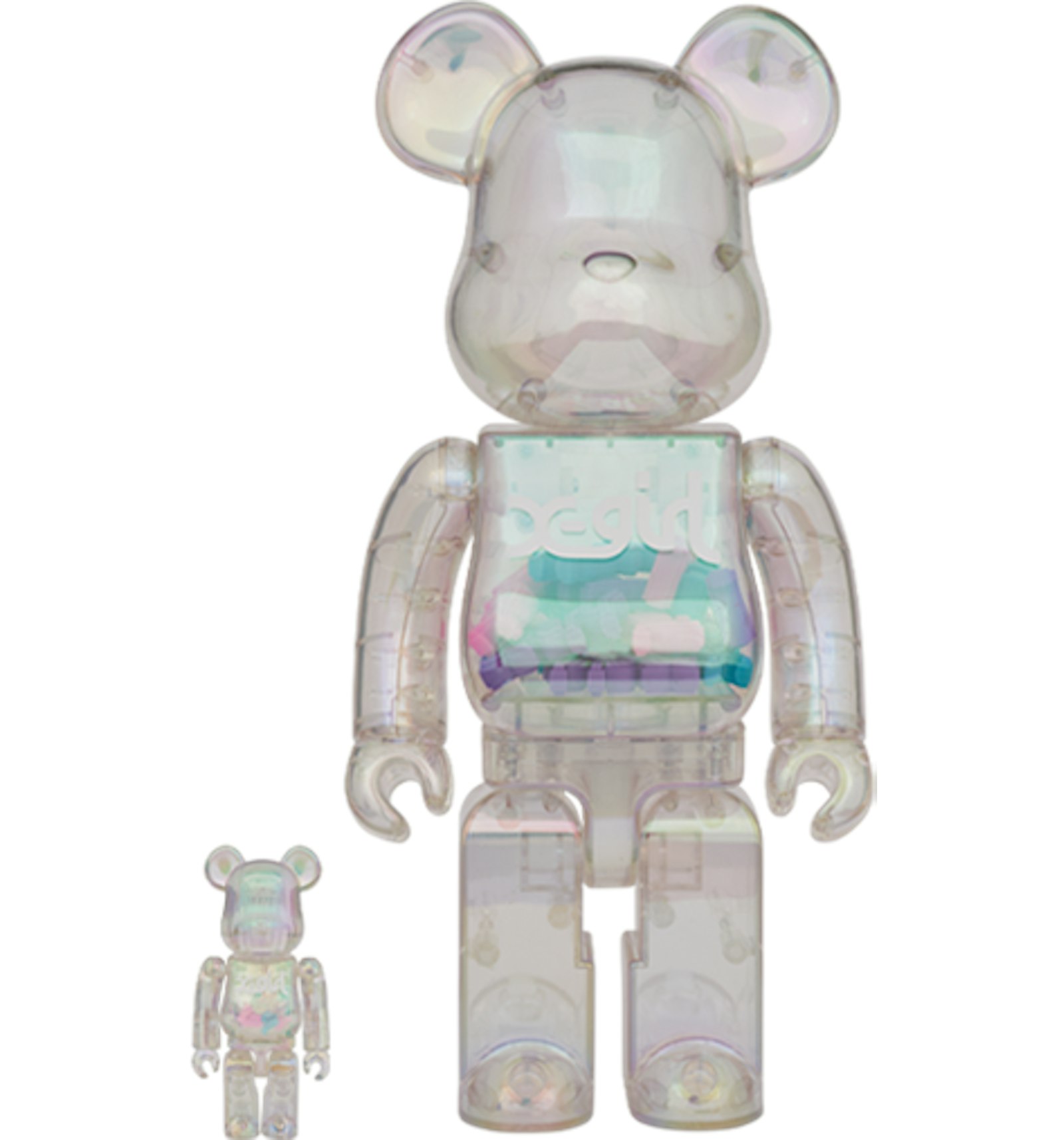 Bearbrick X-girl 100% & 400% Set Iridescent