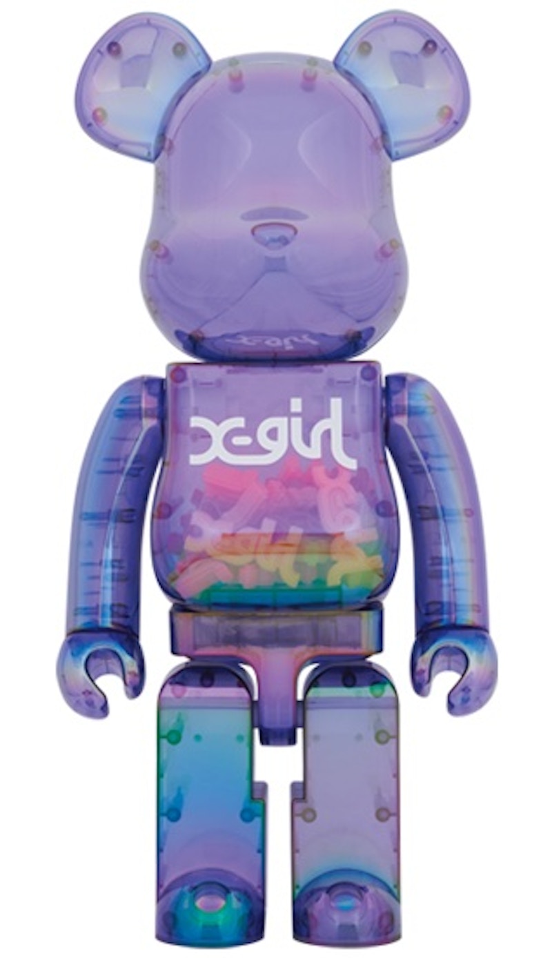 Bearbrick X-girl 1000% Clear Purple