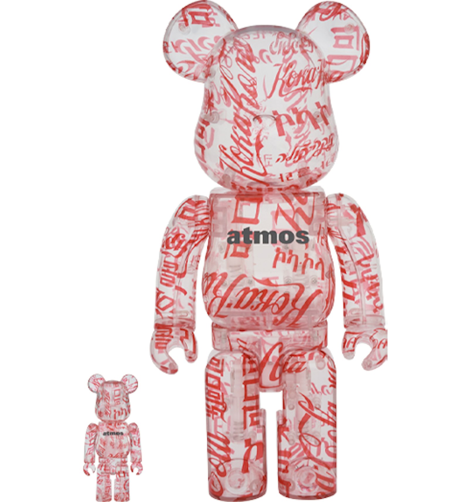 Bearbrick atmos x Coca-Cola 100% & 400% Set Clear Body - US