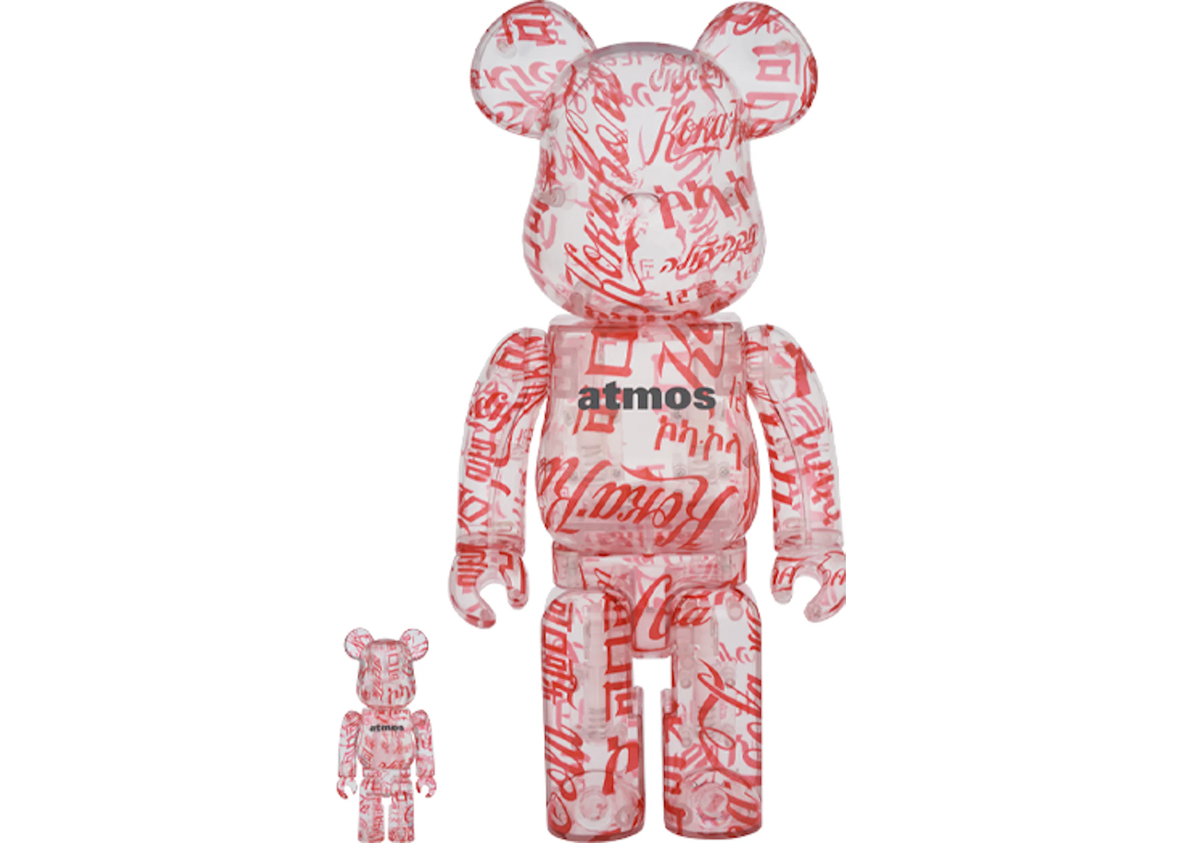 Bearbrick atmos x Coca-Cola 100% & 400% Set Clear Body - US