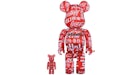 Bearbrick atmos x Coca-Cola 100% & 400% Set Clear/Red