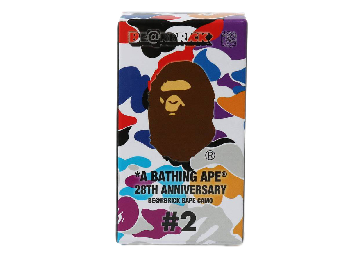 Bearbrick x A Bathing Ape 28th Anniversary Camo #2 100% Green/Red 