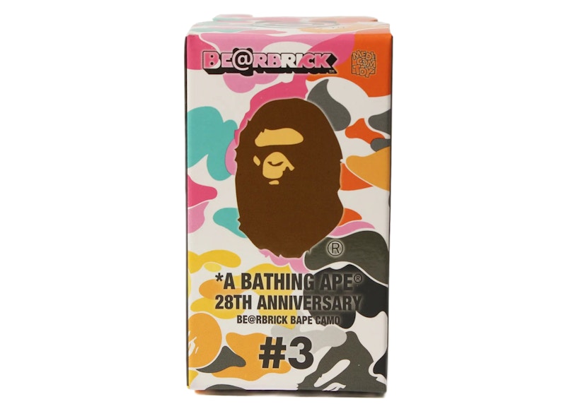 Bearbrick x A Bathing Ape 28th Anniversary Camo #3 100% Black/Grey