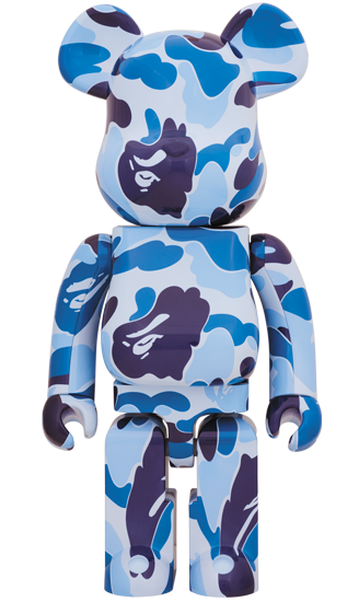 Bearbrick x A Bathing Ape ABC Camo 1000% Blue