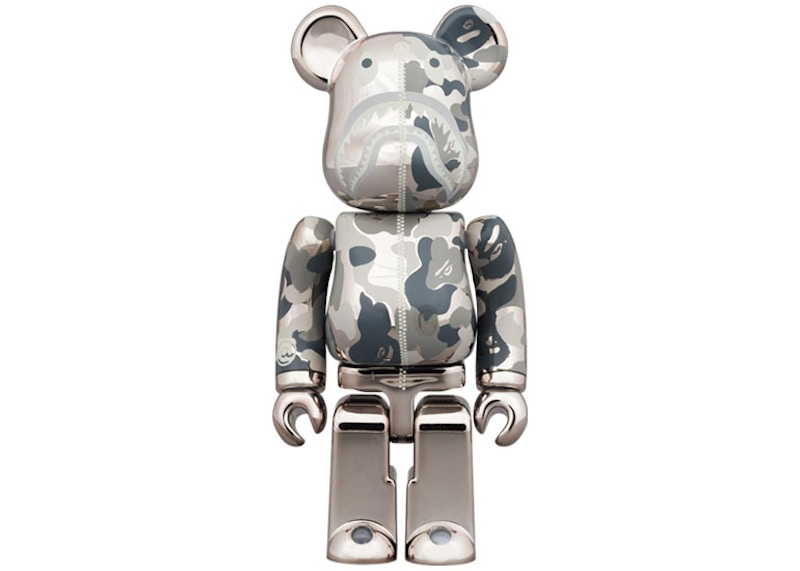 Bearbrick x BAPE Camo Shark 100% & 400% Set Silver - US