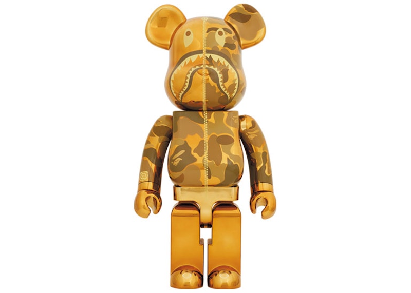 Bearbrick x BAPE Camo Shark 1000% Gold