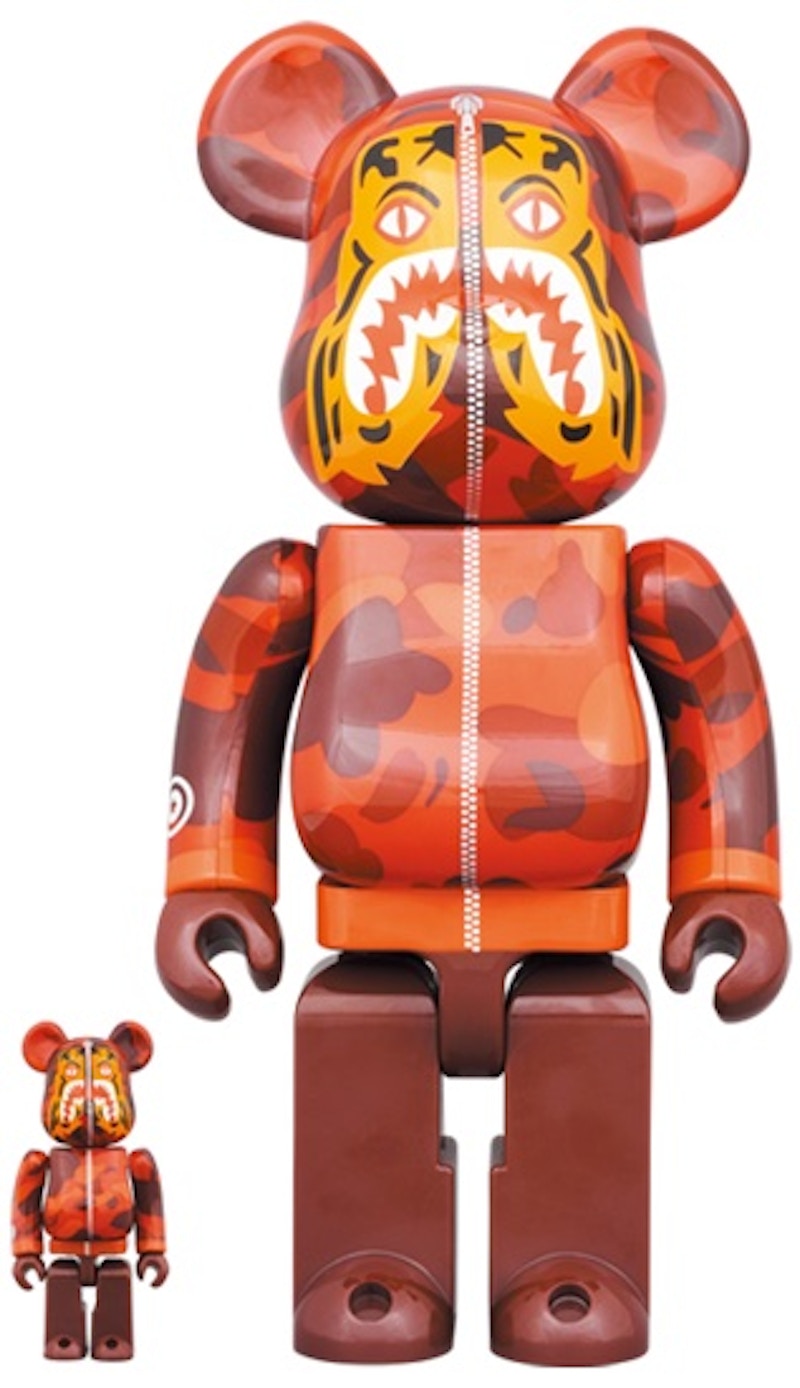 Bearbrick x BAPE Camo Tiger 100% & 400% Set Red