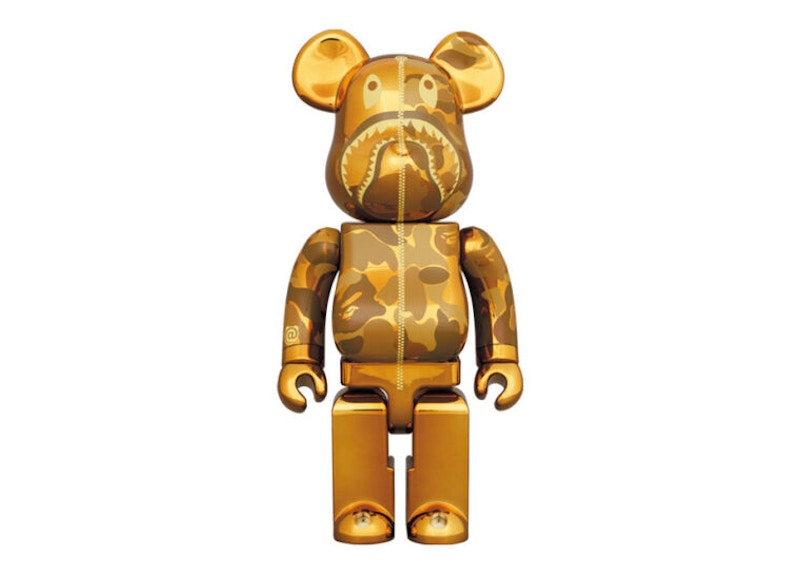 Bearbrick x BAPE Chogokin Superalloy Camo Shark 200% Gold