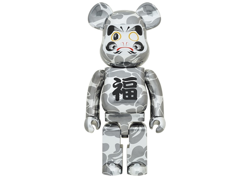 Bearbrick BAPE Daruma Silver Plate 1000%ベイプ