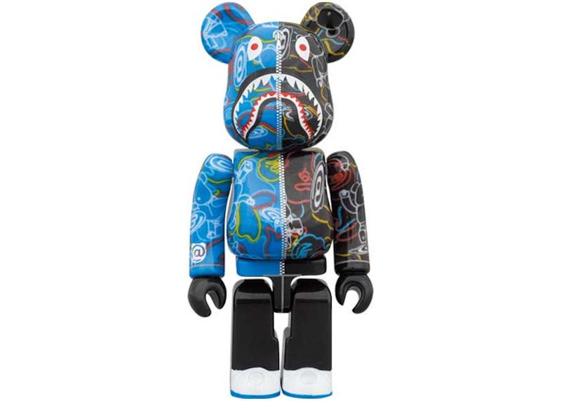 Bearbrick x BAPE Line Camo Shark 100% & 400% Set Blue/Black - USベアブリック