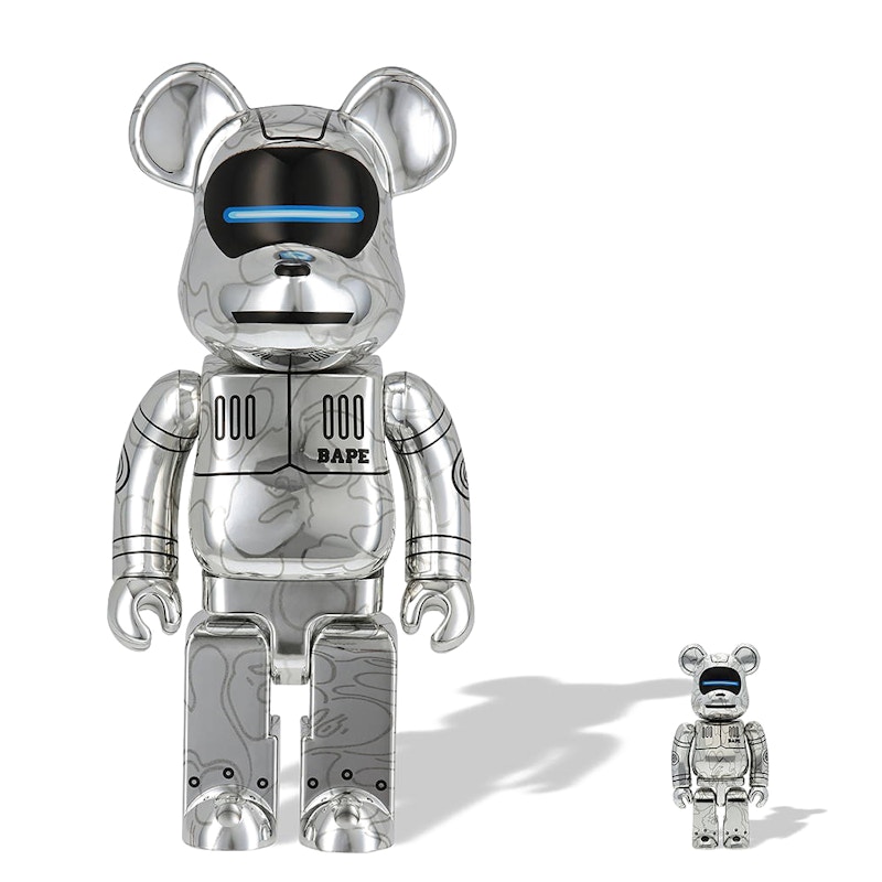 Bearbrick x BAPE x Hajime Sorayama Baby Milo 1000% Silver - US