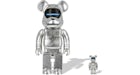 Bearbrick x BAPE x Hajime Sorayama Baby Milo 100% & 400% Set Silver