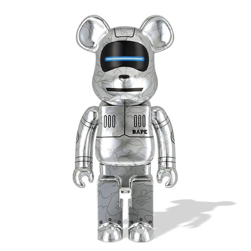 Bearbrick x BAPE x Hajime Sorayama Baby Milo 1000% Silver - US