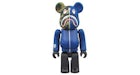 Bearbrick x Bape 1st Camo Shark 100% Navy