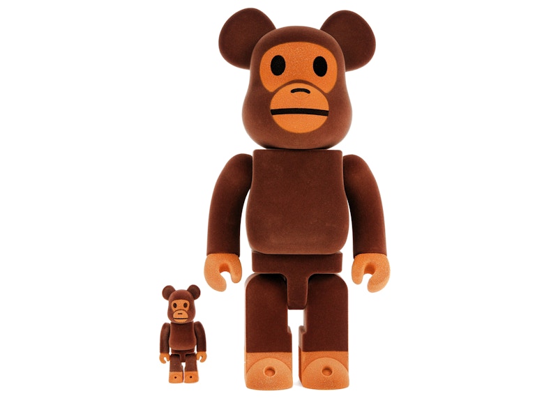 BE@RBRICK BAPE MILO Flocky 100％ u0026 400％-