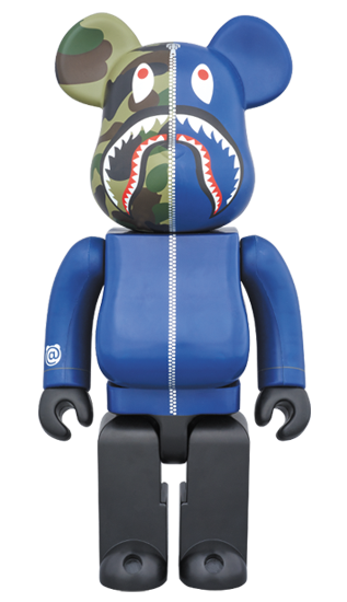 Bearbrick x Bape Camo Shark 1000% Blue