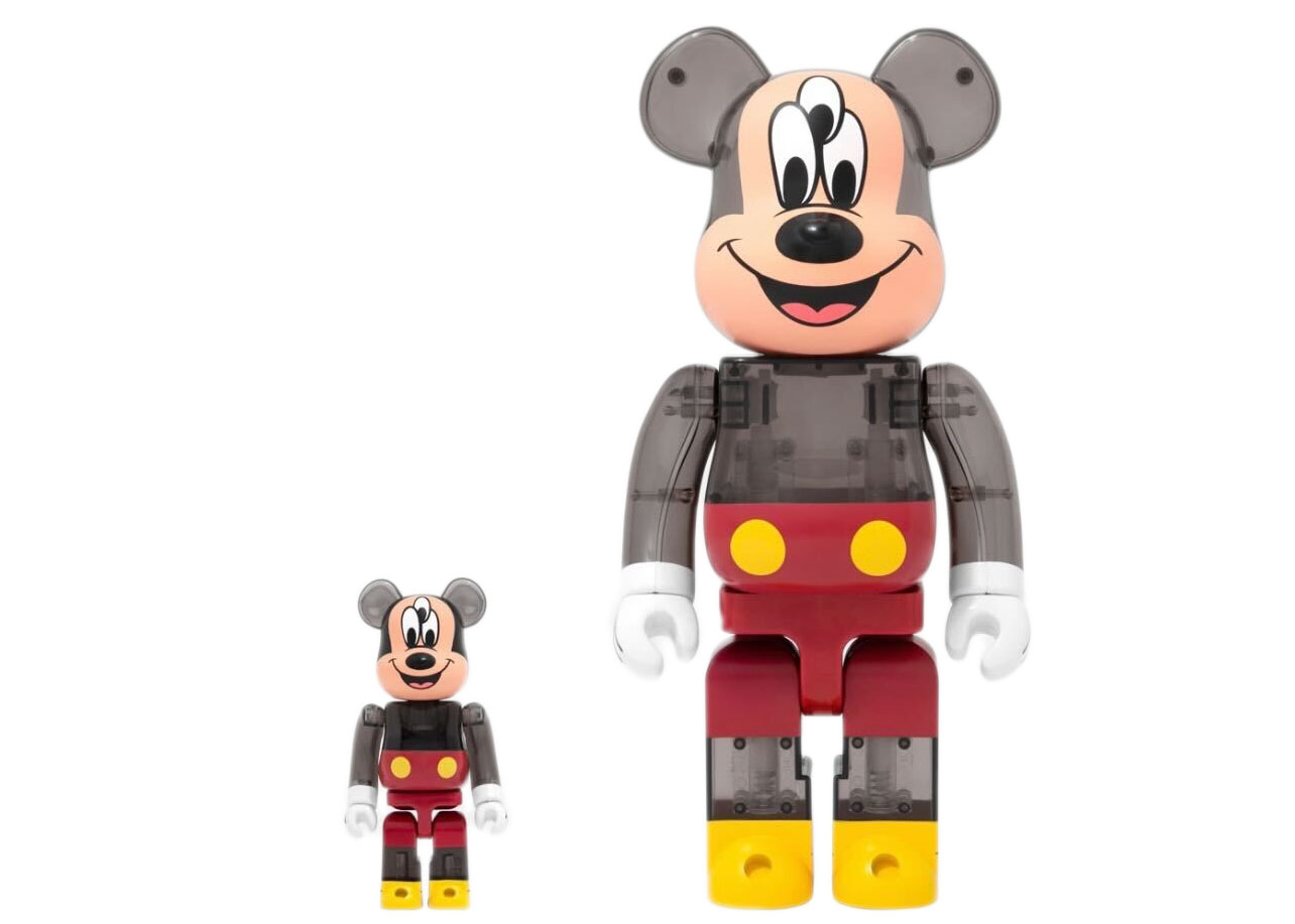 Bearbrick x CLOT x 3125C x Disney 3-Eyed Mickey Mouse 100% & 400% Set  Translucent Black