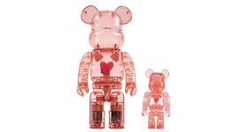 Bearbrick x Emotionally Unavailable Red Heart 100% & 400% Set Red