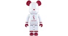 Bearbrick x Coppa del Mondo FIFA Qatar 2022 1000% Cromo Bianco