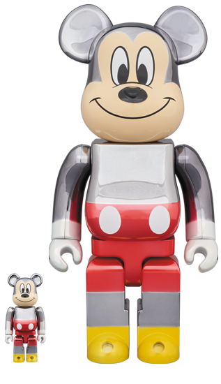 Bearbrick x Fragment Mickey Mouse Color Version % & % Silver