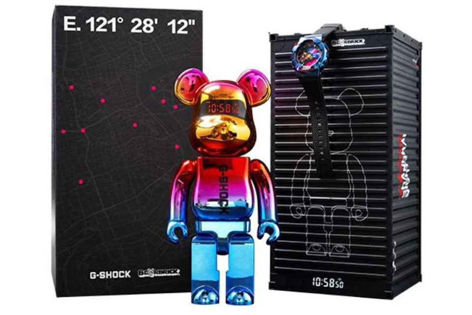 Bearbrick x G-Shock GM-110SN & 400% Figure Rainbow