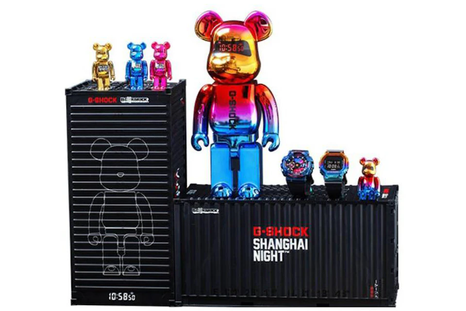 Bearbrick x G-Shock GM-110SN & GM5600SN & 400% Figure Rainbow & 100% Figure x4