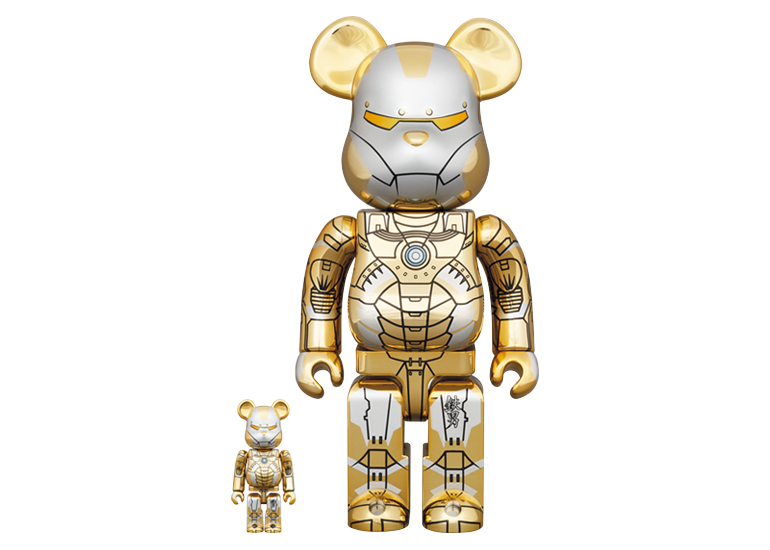 Bearbrick x Hajime Sorayama x Marvel Iron Man Reverse 100% & 400 ...