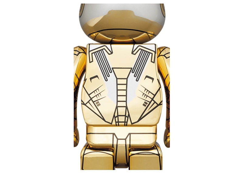 Bearbrick x Hajime Sorayama x Marvel Iron Man Reverse 1000% Gold/Silver - US