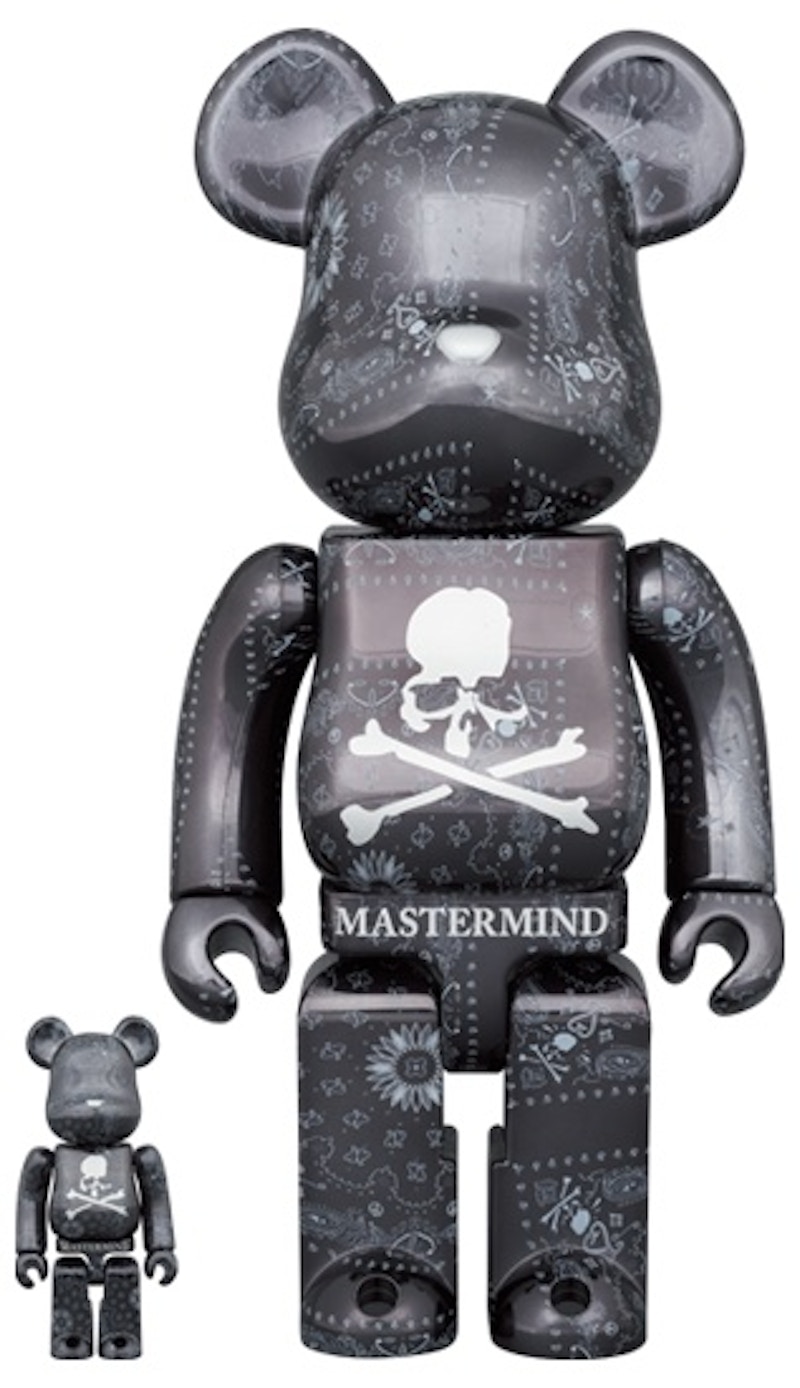 Bearbrick x Mastermind World 100% & 400% Set Black Bandana