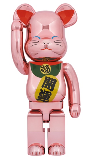 Bearbrick x Medicom Toy Maneki Neko Good Luck Peach Gold Plated 1000% - US