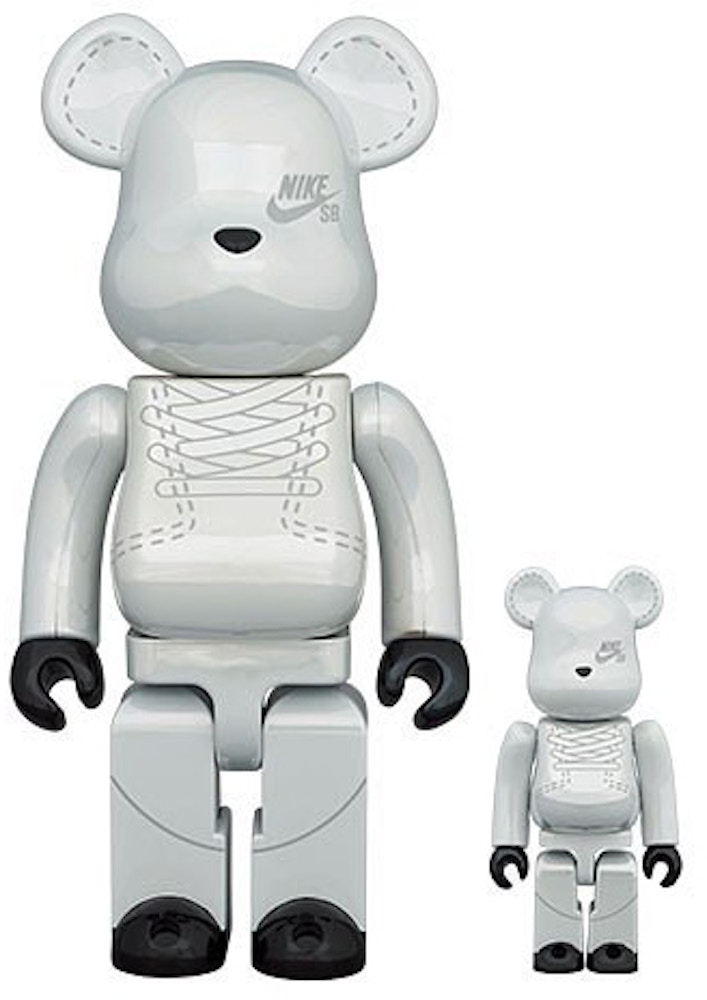 Bearbrick x Nike SB 2020 100% & 400% Set White - FW20