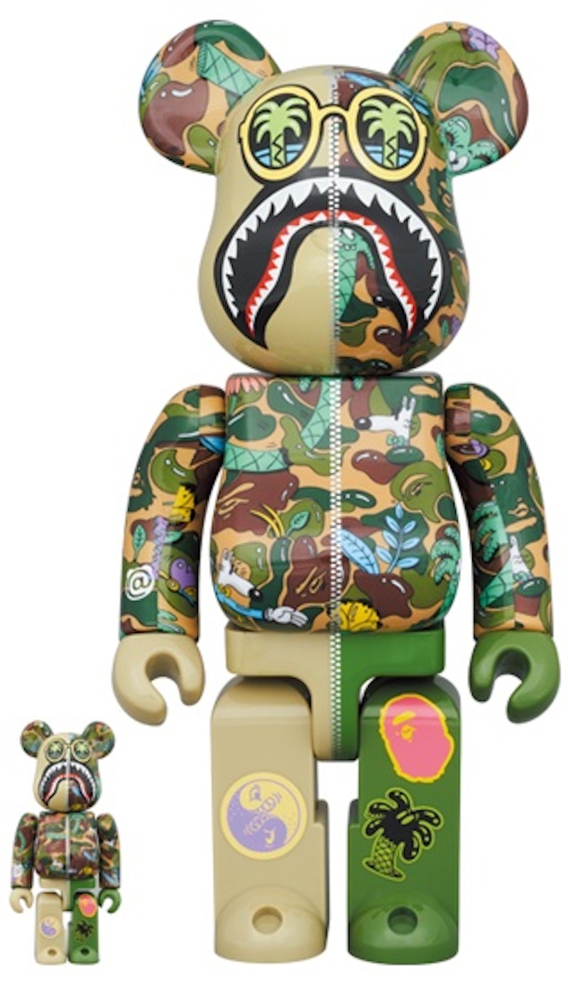 Bearbrick Bape (R) x Alpha Camo Shark 2023 100% & 400% Set - JP