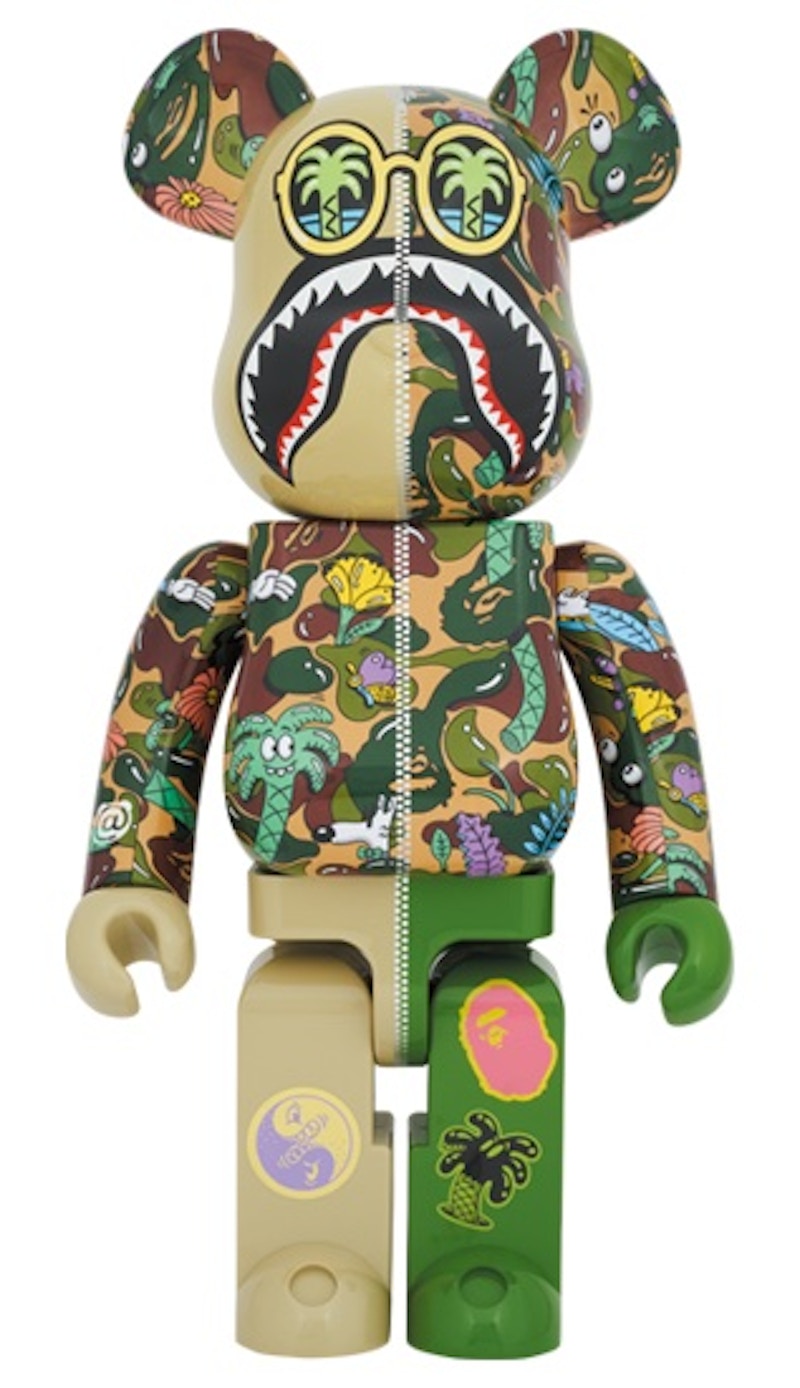 Bearbrick x Steven Harrington x BAPE Shark 1000% Green Camo