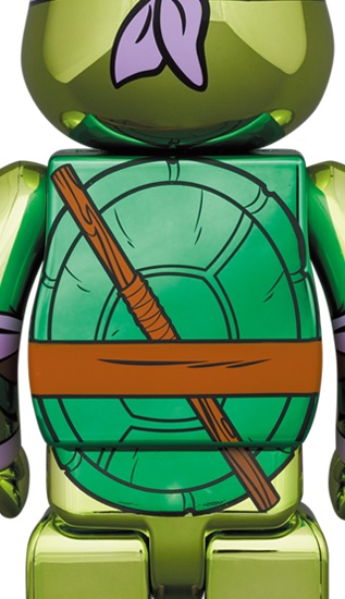 Set Bearbrick x Teenage Mutant Ninja Turtles Donatello 100% & 400% Chrome  Ver.